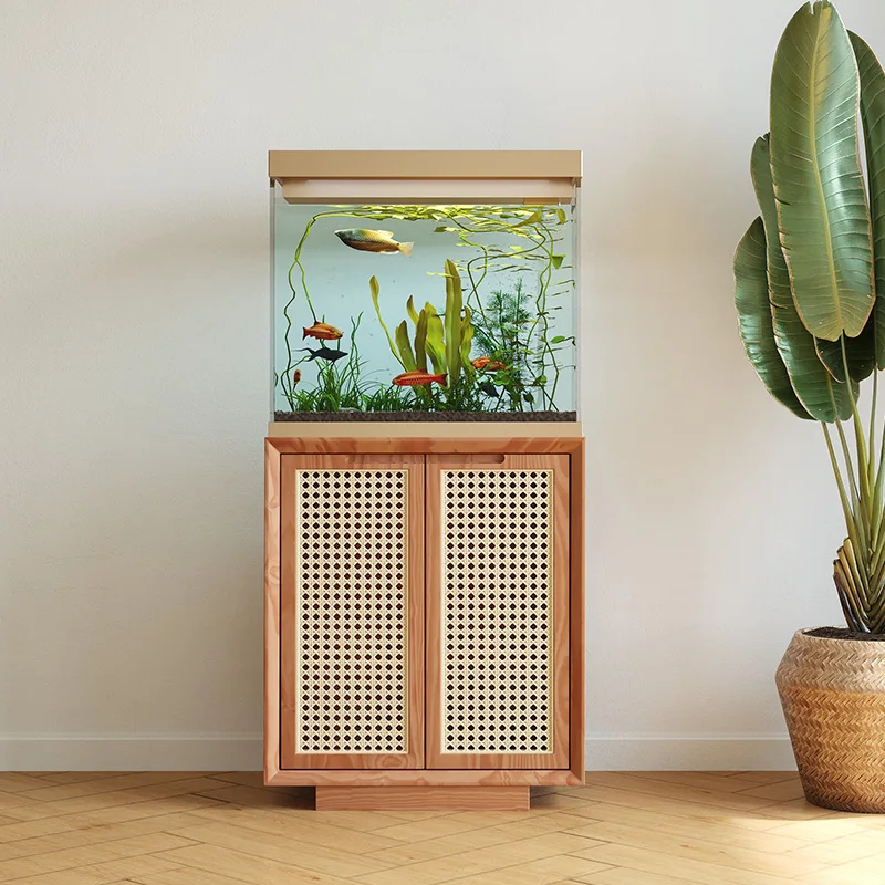 Live Fish Aquarium - Mobiletto per Acquario in Legno Massello