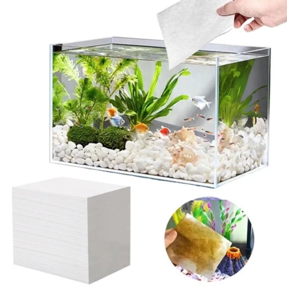 Aquarium Fish Yellow - 50 Pezzi di Carta Filtrante Multifunzionale