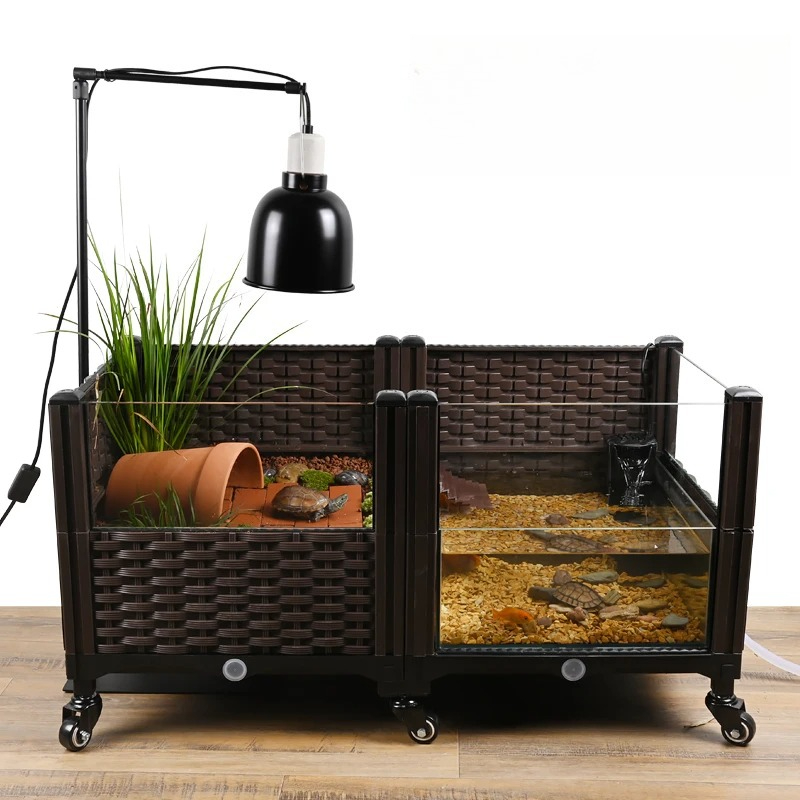 Aquarium Fish Yellow - Carro armato Eco Tartaruga con piattaforma
